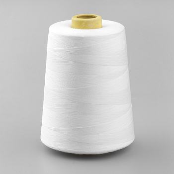 Polyester Sewing Thread Cords, For Cloth or DIY Craft, White, 0.1mm, about 7000yards/roll