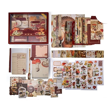 Scrapbook Paper Kit, for DIY Album Scrapbook, Background Paper, Diary Decoration, Coconut Brown, 230x185mm, about 155pcs/set