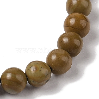 8mm Round Natural Wood Lace Stone Braided Bead Bracelets(BJEW-C067-01B-17)-3