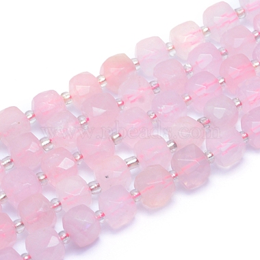 9mm Cube Rose Quartz Beads