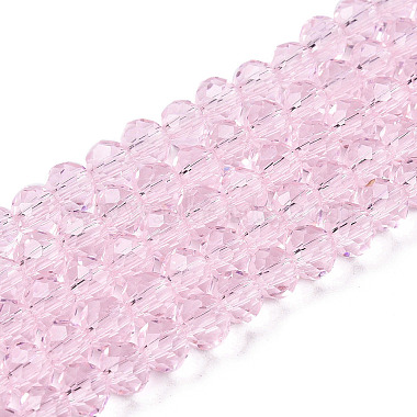 Pink Rondelle Glass Beads