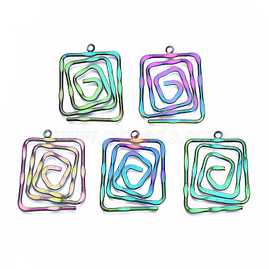 Multi-color Rectangle Iron Pendants