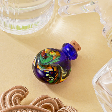 Handmade Lampwork Perfume Bottle Pendants(LAMP-TADJ0001-05E)-5