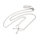 Non-Tarnish 304 Stainless Steel Cable Chain Bowknot Pendant Necklaces(NJEW-Z041-02P-02)-2