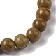 8mm Round Natural Wood Lace Stone Braided Bead Bracelets(BJEW-C067-01B-17)-3