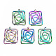 Eco-Friendly Rainbow Color Iron Pendants(IFIN-N009-014-RS)-1