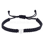 1Pc Adjustable Nylon Cord Braided Bracelets for Women Men, with Silver 304 Stainless Steel Heart with Letter Jewelry, Lead Free & Nickel Free & Cadmium Free, Letter X, Inner Diameter: 17-3/4~18 inch(45~45.8cm)(BJEW-LP0001-34X-P)
