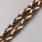 5 Yards Braided Flat Faux Suede Cord, Faux Suede Laces, Coconut Brown, 6mm, about 5.00 Yards(4.57m)/Bundle(LW-TAC0001-02C)