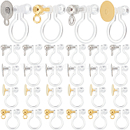 40Pcs 4 Styles Plastic U Type Clip-on Earring Component, with 304 Stainless Steel Findings, Golden & Stainless Steel Color, 9~11x11~12x3~6mm, Hole: 1~1.6mm, 10pcs/style(STAS-SC0007-60)