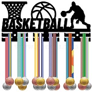 Acrylic Medal Holder, Medal Display Hanger Rack, Medal Holder Frame, with Standoff Pins, Basketball, 130x290x10mm, Hole: 8mm(AJEW-WH0296-084)