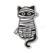 Halloween Themed Double-sided Printed Acrylic Pendants, Cat Shape, Antique White, 46x25x2mm, Hole: 1.6mm(OACR-L017-03F)