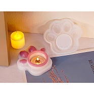 Candle Holder DIY Silicone Molds, Candlestick Molds, Resin Plaster Cement Casting Molds, Paw Print, 94x98x28mm, Hole: 39.5mm, Inner Diameter: 86x88.5mm(SIL-F008-01C)