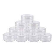 Plastic Bead Containers, Seed Beads Containers, Round, about 3.9cm in diameter, 2.2cm high, Capacity: 10ml(0.34 fl. oz)(X-C076Y)