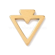 Golden Plated 304 Stainless Steel Charms, Laser Cut, Arrow, 10x9x1mm(STAS-K286-03A-G)