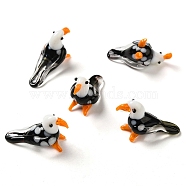 Handmade Lampwork Home Decorations, 3D Bird Ornaments for Gift, Black, 31~32x13~14x19mm(LAMP-K039-21)