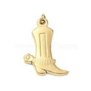 304 Stainless Steel Pendants, with Jump Ring, Cowboy Boot Charm, Golden, 27.5x20.5x3mm, Hole: 3mm(STAS-U023-03G)