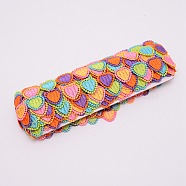 Heart Embroidered Polyester Ribbon, Edge Trim Ribbon, for DIY Sewing Supplies, Colorful, 1"(25mm), about 15yards/card(13.72m/card)(OCOR-WH0060-07)