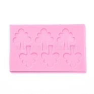 Food Grade Tree Silicone Molds, Fondant Molds, Baking Molds, Chocolate, Candy, Biscuits, UV Resin & Epoxy Resin Jewelry Making, Hot Pink, 173x110x7mm, Inner Size: 51x43mm(DIY-F045-07)