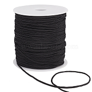 100 Yards Nylon Chinese Knot Cord, Round, Black, 2mm(NWIR-WH0020-03B)
