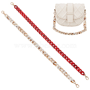 WADORN 2Pcs 2 Colors Resin Imitation Gemstone Curb Chain Bag Straps, with Alloy Lobster Claw Clasp, Mixed Color, 60.5cm, 1pc/color(FIND-WR0008-61)
