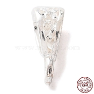 925 Sterling Silver Tube Bails, Loop Bails, Hollow Triangle, Silver, 9.5x5x4mm, Hole: 1.4mm and 4.5x3mm(STER-NH0001-04A-S)