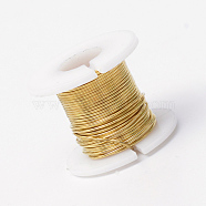 Round Copper Jewelry Wire, Gold, 0.3mm, about 164.04 Feet(50m)/roll(CWIR-R004-0.3mm-10)