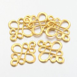 Tibetan Style Links Connectors, Cadmium Free & Lead Free , Chinese knot, Golden, 22x18.5x1mm, Hole: 2.5x3mm(X-TIBE-4876-G-RS)