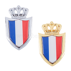 Zinc Alloy Enamel Car Stickers, DIY Car Decorations, Flag Pattern, Badge, France Flag, 88x52.5x5.5mm, Sticker: 88x52.5x1mm, 2 colors, 1pc/color, 2pcs/box(DIY-FH0001-19A)