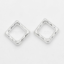 Alloy Bead Frame, Rhombus, Lead Free & Nickel Free & Cadmium Free, Silver Color Plated, about 16mm long, 16mm wide, 2mm thick, hole: 1mm(X-K0P5M022)