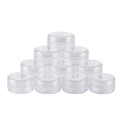 Plastic Bead Containers, Seed Beads Containers, Round, about 3.9cm in diameter, 2.2cm high, Capacity: 10ml(0.34 fl. oz)(X-C076Y)