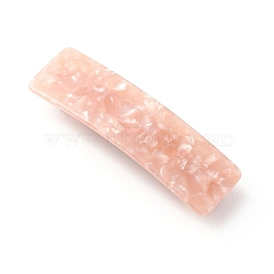 Cellulose Acetate(Resin) Hair Barrette, with Platinum Iron Findings, Rectangle, Dark Salmon, 84.5x24x14mm(PHAR-F012-02C)