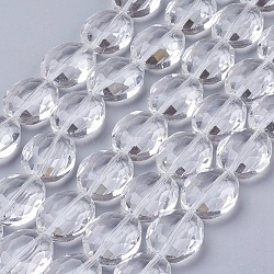 Glass Bead Strands, Crystal Bead Strands, Faceted, Oval, Clear, 20x16x10mm, Hole: 1mm, about 20pcs/strand, 15.7 inch(GLAA-S003-20x11mm-14)