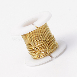 Round Copper Jewelry Wire, Gold, 0.3mm, about 164.04 Feet(50m)/roll(CWIR-R004-0.3mm-10)