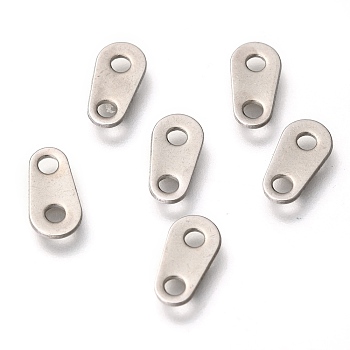 304 Stainless Steel Chain Tabs, Chain Extender Connectors, Stainless Steel Color, 10x5x1mm, Hole: 1.8mm