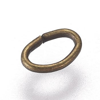 Iron Jump Rings, Oval, Open Jump Rings, Antique Bronze, 4x3x0.5mm, Inner Diameter: 2x2.5mm, 300pcs/bag