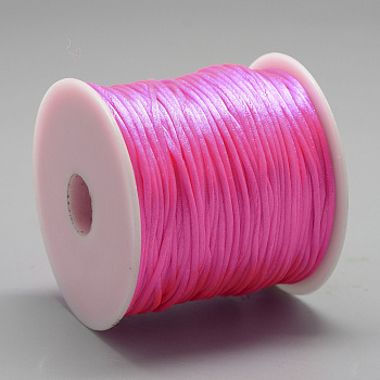 Nylon Thread, Rattail Satin Cord, Light Coral, about 1mm, about 76.55 yards(70m)/roll