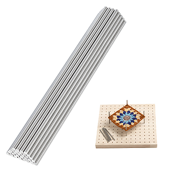 30Pcs 304 Stainless Steel Rods, Solid, for Crochet Blocking Board, Stainless Steel Color, 150x3mm