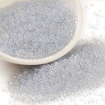 Luminous Transparent Glass Seed Round Beads, No Hole/Undrilled, Grade A, Light Grey, 2~2.5mm, about 10000pcs/bag