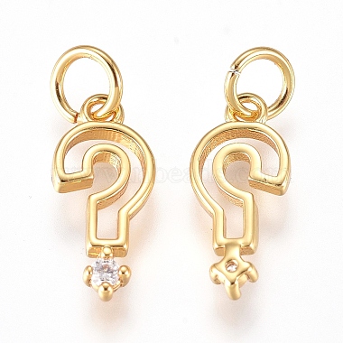 Golden Clear Mark Brass+Cubic Zirconia Charms