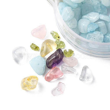 84 g 7 styles ensemble de perles de pierres précieuses mixtes naturelles et synthétiques(G-FS0005-60)-2