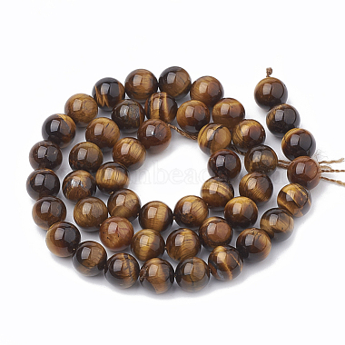 Chapelets de perles d'œil de tigre naturel(G-S333-10mm-001)-3