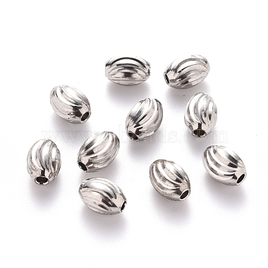 Stainless Steel Color Oval 201 Stainless Steel Beads