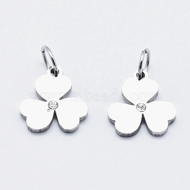 Stainless Steel Color Clear Clover Stainless Steel+Other Material Charms