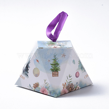 LightBlue Polygon Paper Jewelry Box