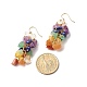 Reiki Natural Mixed Stone Chip Beads Dangle Earrings for Girl Women(X1-EJEW-JE04654)-4