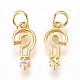 Brass Punctuation Charms(X-ZIRC-L070-84G)-1