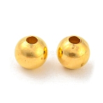 Brass Smooth Round Beads, Seamed Spacer Beads, Golden, 4mm, Hole: 1mm(EC400-2G)