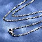 Tarnish Resistant Classic Plain 304 Stainless Steel Mens Womens Cable Chain Necklace Making, with Lobster Claw Clasps, Stainless Steel Color, 17.7 inch(45cm), Clasps: 7x10mm(STAS-P045-01P)