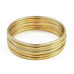 7Pcs Round Vacuum Plating PVD Vacuum Plating 201 Stainless Steel Bangles Sets for Women, Long-Lasting Plated, Golden, Inner Diameter: 2-1/2 inch(6.5cm)(BJEW-F476-08G-03)