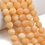 Natural Yellow Calcite Beads Strands, Smooth Round, Frosted, Grade AB, Yellow, 12.5~13mm, Hole: 1.6mm, about 31pcs/strand, 14.76~14.96''(37.5~38cm)(GG-CBAA3AB-03-12mm)